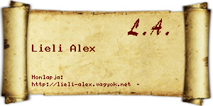 Lieli Alex névjegykártya